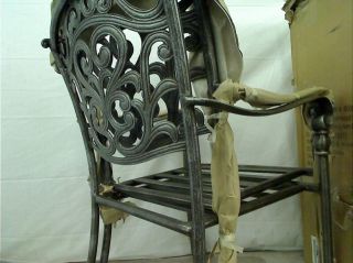 Strathwood St Thomas Cast Aluminum Patio Garden Dining Arm Chair Set of 2 $208