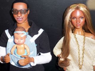 OOAK Beyonce Jay Z Baby Blue Ivy Barbie Basic Ken Doll Repaints Music Singers