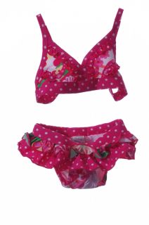 TCP Baby Girls Teal Polka Dot Tiny Ruffle Bikini Bathing Suit 6 9 12 Months New