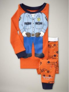 New Baby Boys Sleepwear Kids Pajamas Long Sleeve T Shirt Pants Set"Policeman"234