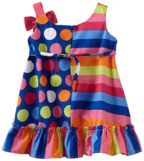 Youngland Toddler Girls Stripe Dot Heart Flower A Line Dress Bright Multi Sz 2T