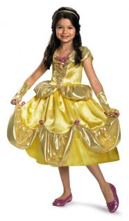 Girls Child Disney Princess Deluxe Gold Belle Costume