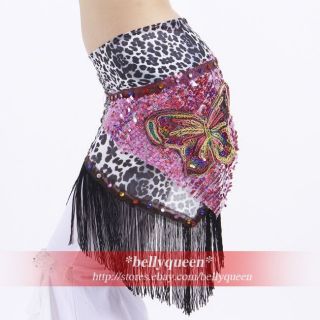 New Belly Dance Costume Dress Dancewear Hip Scarf Wrap Belt w Butterfly
