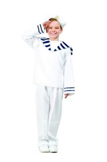 White Sailor Child Boy Costume Skipper Navy Captain Kids Uniform 90161