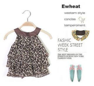 Baby Kid Lovely Toddler Girl Leopard Zebra Chiffon Dress Hight Quality Clothes