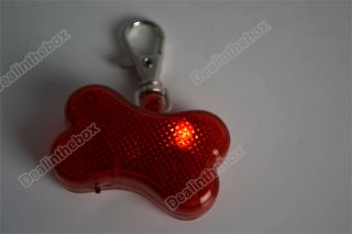 Adorable Red Pet Dog Cat Safety LED Flash Blink Light Tag Collar Keychain Small