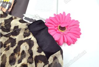 Fashion Women's Clothing Leopard Chiffon Tunic Cardigan Blouse Tops