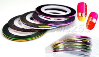 New 10 Color Rolls Striping Tape Line Nail Art Sticker