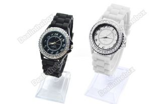 New Classic Gel Silicone Crystal Men Lady Jelly Watch Gifts 5 Colors