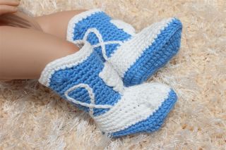 Handmade Knit Crochet Boy Cowboy Baby Boots Shoes Newborn Photo Prop 8 Color New