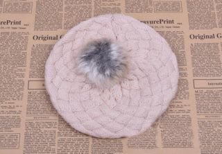 Girl Boy Toddler Kid Cute Knit Crochet Hat Winter Beret Mushroom Bobble Hat 1245