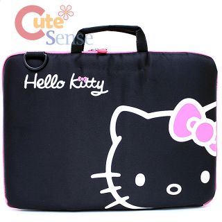 Sanrio Hello Kitty Formed 16" Laptop Case Briefcase Shoulder Strap Black Face