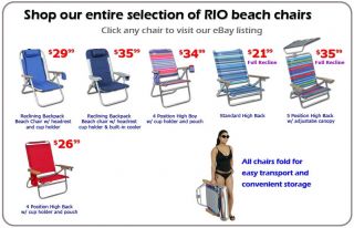 Rio Fully Reclining High Back Folding Patio Beach Chair