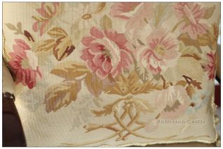 18x14 Shabby Pink Chic Aubusson Pillow French Home Decor Sofa Chair Bed Cushion
