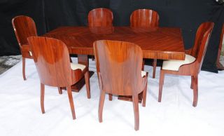 Art Deco Dining Set Rosewood Table and Chair Suite