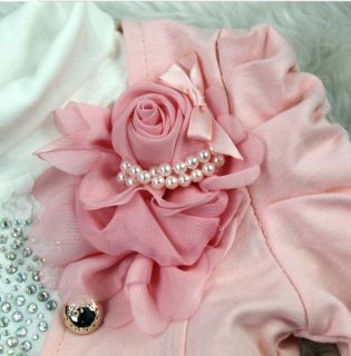 Sweet Baby Girls Rose Bud Brooch Cardigan T Shirt Bow Skirt Kids Sets Suits 2 6Y