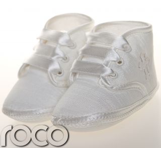 Baby Boys Shoes Ivory Cross Christening Soft Sole Shoes Age 0 12 Months