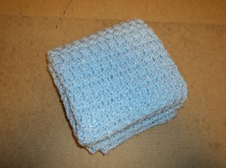 Handmade Blanket 36in w x 36in L Baby Blue Crochet Afghan