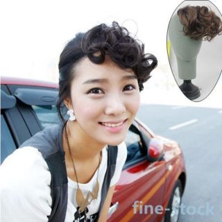 Girls' on Front Bangs Piece Wave Curly Clip in Inclined Fringe Hair Extension