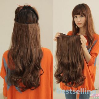 Fashion One Piece Long Straight Wavy Wave Half Head Clip in Hair Extensions