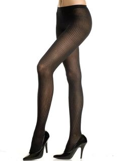 Sexy Basic Black Nylon Spandex Ribbed Panty Hose Tights