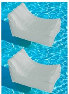 2 Solstice 15010G Fabric Grey Inflatable Lounge Chair Swimming Pool Floats