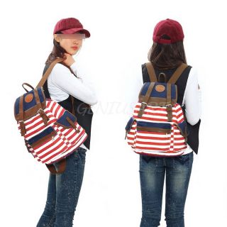 Hot Red Women Girl Backpack Canvas Leisure Bag School Bookbag Travel Rucksack
