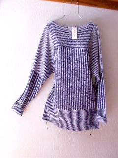New John Paul Richard Royal Blue White Tweed Knit Pullover Sweater 16 14 XL