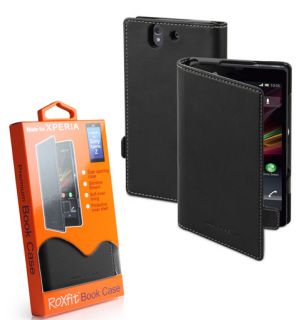 Genuine Official Roxfit Sony Xperia Z Side Flip Book Case Cover Black SMA5127B
