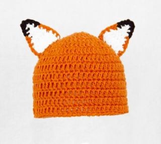 Fox Ears Hat What Does The Fox Say Orange Knit Crochet Beanie Baby Adult