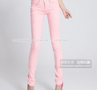 Womens Stretch Candy Pencil Pants Casual Slim Fit Skinny Jeans Trousers 23 Color