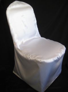 100 White Satin Wedding Banquet Chair Covers