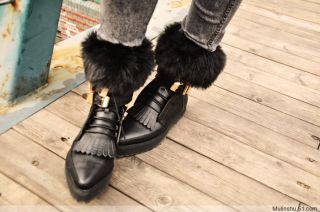 Women Ladies Girls Chic Elastic Socks Faux Fur Cover Fit Boots Black Grey Brown