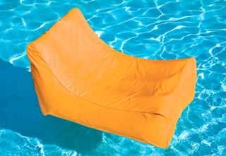 2 Solstice 15010O Fabric Orange Inflatable Lounge Chair Swimming Pool Floats