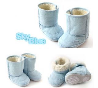 6 24M Baby Winter Snow Boots Shoes Fur Lining 3 Colour Pink Skyblue Biege