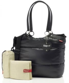 New Storksak Baby Mel Camden Carry All Shoulder Black Designer Puff Diaper Bag