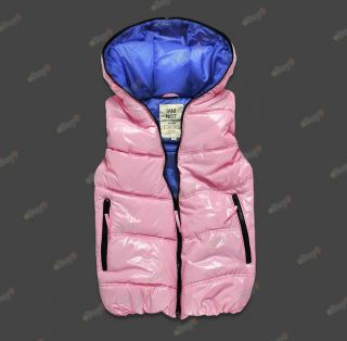 Women New Candy Colored Cotton Vest Bright Side Collision Color Down Vest Padded