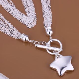 10 Chains Solid Silver Plated Necklace Clip Various Pendants 2012 Hot Sale