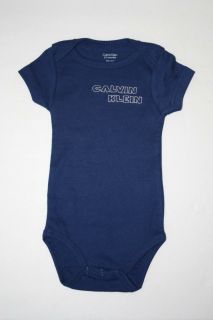 Calvin Klein Designer Baby Boy Clothes 5 Bodysuits Blue Gray 3 6 9 Months