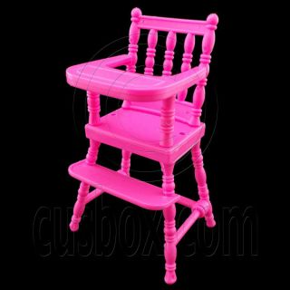 Pink Nursery Baby High Chair 1 6 Barbie Kelly Doll's House Dollhouse Furniture