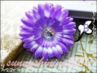 20 4" Gerbera Daisy Crystal Flowers Clips Baby Hair Bow 10 Colors