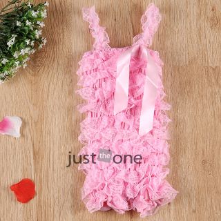 Cute Baby Girls Toddlers Lace Ruffles One Piece Petti Romper Jumpsuit 0 30months