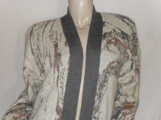 Womens Vintage Sz Small Full Length Long Duster Soft Wool Blend Cardigan Sweater