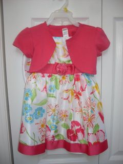 Baby Pink Floral Summer Dress with Shrug 18 24 Good for Easter