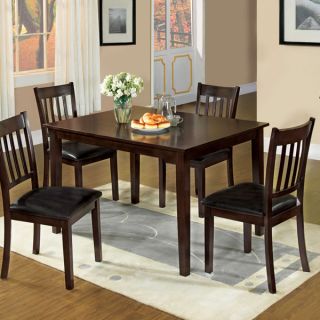 Midtown Espresso Finish Mission Style 5 Piece Dining Table Set