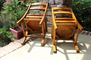 2 Atq Quarter Sawn Tiger Oak Child Schoolhouse Ladder Back Desk Chairs Primitive