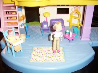Fisher Price Little People My First Sound Dollhouse 3STORY Pink Roof House Video