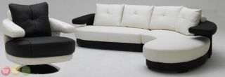 Ultra Modern Two Tone Top Grain Leather Contemporary Sectional Sofa KK899