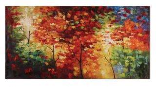 Bright Foliage Oversized Oil Painting Canvas Artwork Wall Art Home Decor