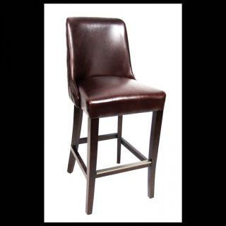 Pair of 2 Rancho Dark Brown Leather Bar Chairs 2